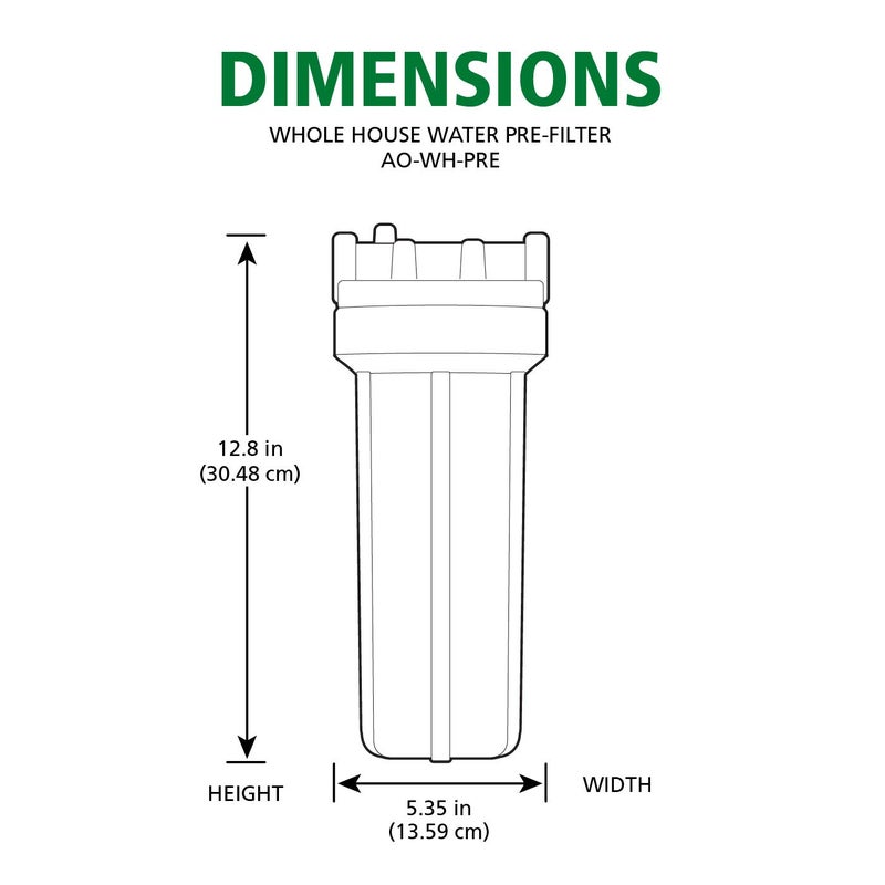 AO Smith نظام ترشيح المياه الكامل للمنزل من AO Smith - فلتر مسبق للشوائب - معتمد من NSF - AO-WH-PRE - Image 2